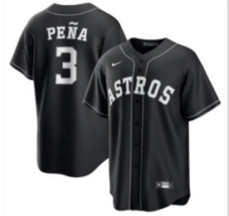Men Houston Astros 3 Pena Black Nike 2025 MLB Jersey 0014